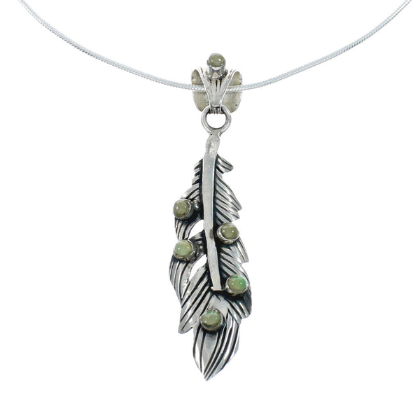 Sterling Silver Turquoise Feather Italian Snake Chain Necklace Set AX129006